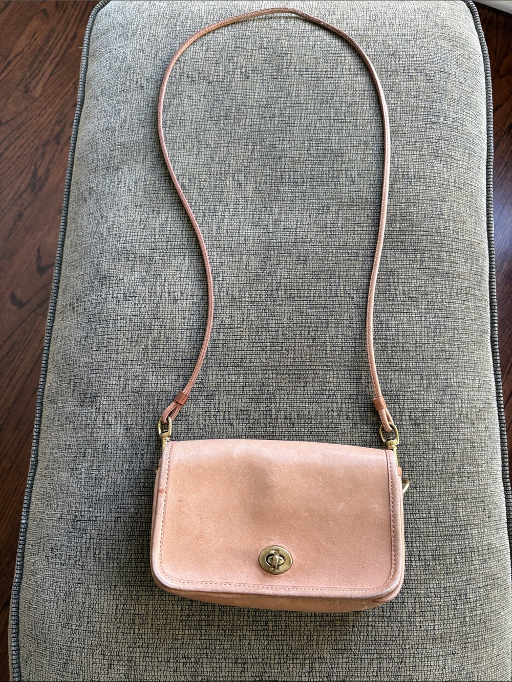 Vintage Coach Tan Leather Crossbody Bag